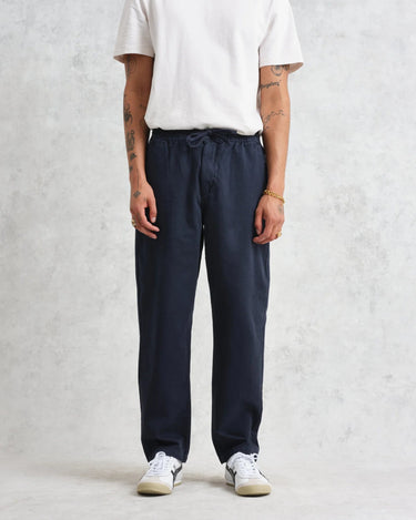 Wax London KURT TROUSER ORG COTTON TWILL NAVY - KYOTO - Wax London