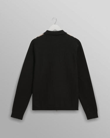 Wax London LENNOX POLO MILANO MULTI STRIPE BLACK / BEIGE - KYOTO - Wax London