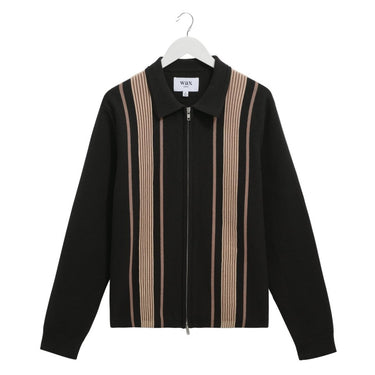 Wax London LENNOX POLO MILANO MULTI STRIPE BLACK / BEIGE - KYOTO - Wax London