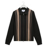 Wax London LENNOX POLO MILANO MULTI STRIPE BLACK / BEIGE - KYOTO - Wax London