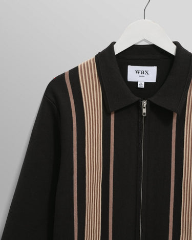 Wax London LENNOX POLO MILANO MULTI STRIPE BLACK / BEIGE - KYOTO - Wax London