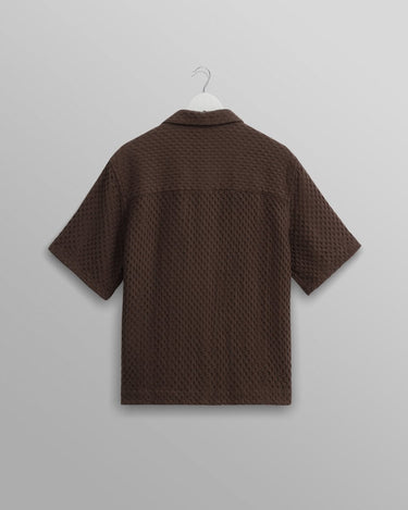 Wax London LIDO SS SHIRT BOX DOBBY BROWN - KYOTO - Wax London