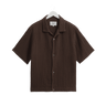 Wax London LIDO SS SHIRT BOX DOBBY BROWN - KYOTO - Wax London