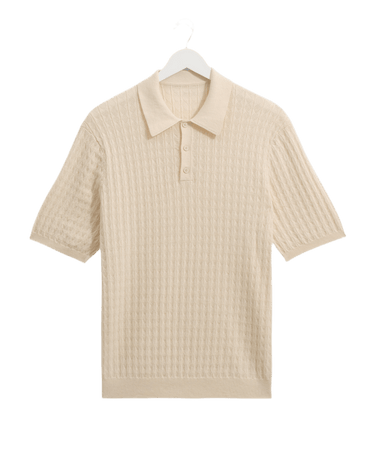 Wax London NAPLES POLO DIAMOND STRIPE ECRU - KYOTO - Wax London