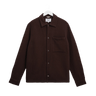 Wax London ROMER OVERSHIRT HEAVY CRINKLE COTTON DARK BROWN - KYOTO - Wax London