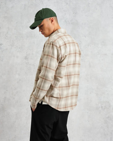 Wax London SHELLY LS SHIRT OMBRE FLANNEL SAGE/ECRU - KYOTO - Wax London