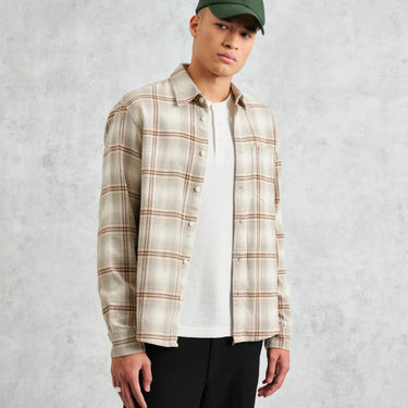 Wax London SHELLY LS SHIRT OMBRE FLANNEL SAGE/ECRU - KYOTO - Wax London