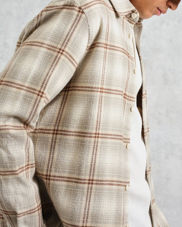 Wax London SHELLY LS SHIRT OMBRE FLANNEL SAGE/ECRU - KYOTO - Wax London