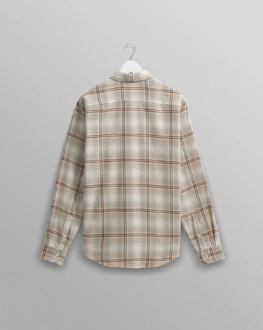 Wax London SHELLY LS SHIRT OMBRE FLANNEL SAGE/ECRU - KYOTO - Wax London