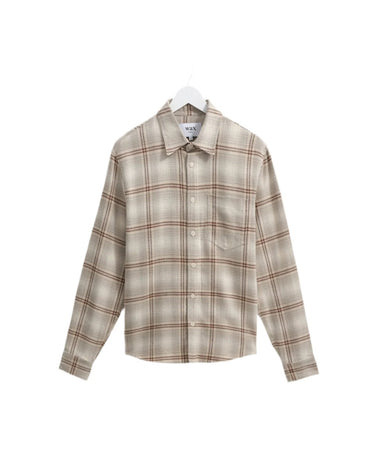 Wax London SHELLY LS SHIRT OMBRE FLANNEL SAGE/ECRU - KYOTO - Wax London