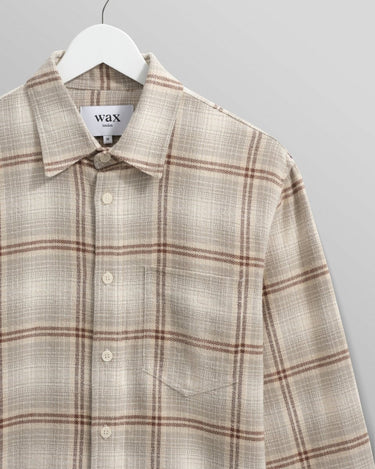 Wax London SHELLY LS SHIRT OMBRE FLANNEL SAGE/ECRU - KYOTO - Wax London