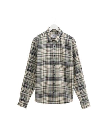 Wax London SHELLY SHIRT FLANNEL NAVY / GREEN - KYOTO - Wax London