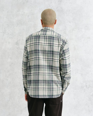 Wax London SHELLY SHIRT FLANNEL NAVY / GREEN - KYOTO - Wax London