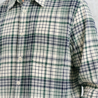 Wax London SHELLY SHIRT FLANNEL NAVY / GREEN - KYOTO - Wax London