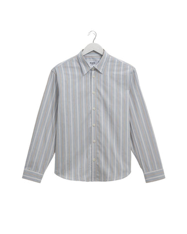 Wax London SHELLY SHIRT POPLIN DOBBY STRIPE LIGHT BLUE - KYOTO - Wax London