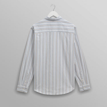Wax London SHELLY SHIRT POPLIN DOBBY STRIPE LIGHT BLUE - KYOTO - Wax London