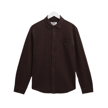 Wax London SHELLY SHIRT SEERSUCKER CORD DARK BROWN - KYOTO - Wax London