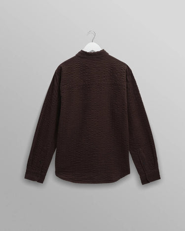 Wax London SHELLY SHIRT SEERSUCKER CORD DARK BROWN - KYOTO - Wax London