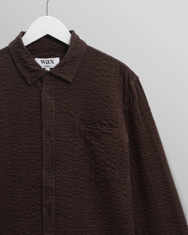 Wax London SHELLY SHIRT SEERSUCKER CORD DARK BROWN - KYOTO - Wax London