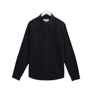 Wax London SHELLY SHIRT SEERSUCKER CORD NAVY - KYOTO - Wax London