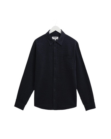 Wax London SHELLY SHIRT SEERSUCKER CORD NAVY - KYOTO - Wax London