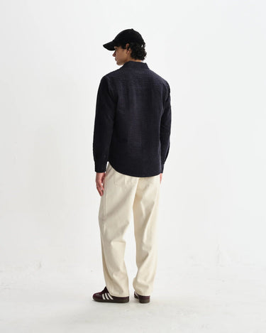 Wax London SHELLY SHIRT SEERSUCKER CORD NAVY - KYOTO - Wax London