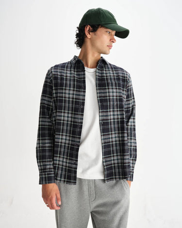 Wax London SHELLY SHIRT SEERSUCKER FLANNEL NAVY / MULTI - KYOTO - Wax London