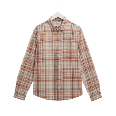 Wax London SHELLY SHIRT SEERSUCKER FLANNEL RUST / MULTI - KYOTO - Wax London