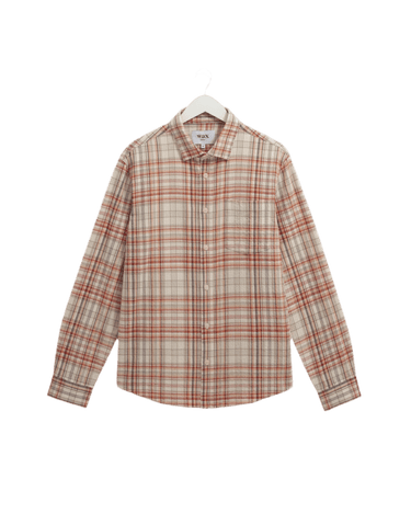 Wax London SHELLY SHIRT SEERSUCKER FLANNEL RUST / MULTI - KYOTO - Wax London