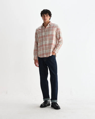 Wax London SHELLY SHIRT SEERSUCKER FLANNEL RUST / MULTI - KYOTO - Wax London