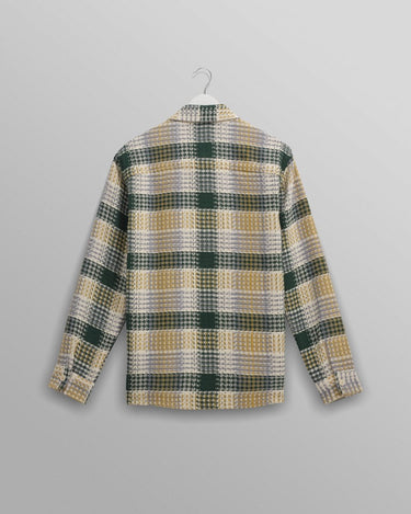 Wax London WHITING OVERSHIRT ADDLE CHECK ECRU / GREEN - KYOTO - Wax London