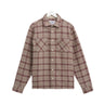 Wax London WHITING OVERSHIRT BASKET CHECK ECRU/BURGUNDY - KYOTO - Wax London