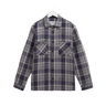 Wax London WHITING OVERSHIRT BASKET WEAVE BLUE / ECRU - KYOTO - Wax London
