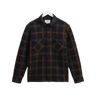 Wax London WHITING OVERSHIRT DRAWN CHECK TEAL / ORANGE - KYOTO - Wax London