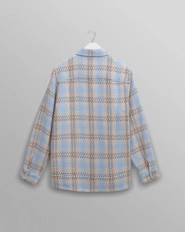 Wax London WHITING OVERSHIRT EARL CHECK PALE BLUE / ECRU - KYOTO - Wax London