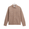 Wax London WHITING OVERSHIRT LADDER CHECK WEAVE TAN / MULTI - KYOTO - Wax London