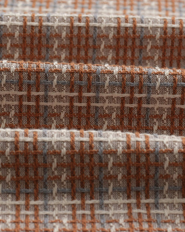 Wax London WHITING OVERSHIRT LADDER CHECK WEAVE TAN / MULTI - KYOTO - Wax London