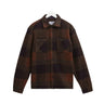 Wax London WHITING OVERSHIRT MOHAIR CHECK BROWN/BLUE - KYOTO - Wax London