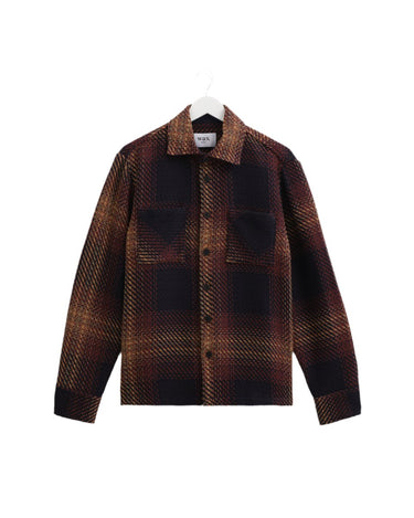 Wax London WHITING OVERSHIRT OMBRE GIANT WINDWPNE NAVY / CARAMEL - KYOTO - Wax London