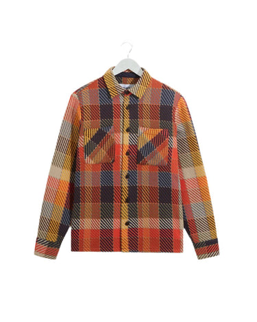 Wax London WHITING OVERSHIRT Pike Check Orange multi - KYOTO - Wax London