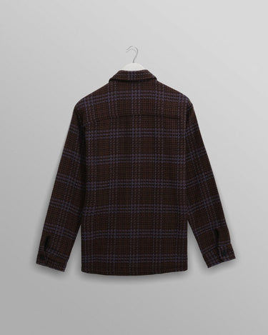 Wax London WHITING OVERSHIRT SKATE CHECK BROWN / BLUE - KYOTO - Wax London