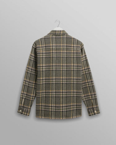 Wax London WHITING OVERSHIRT WOOL BLEND CHECK GREEN - KYOTO - Wax London