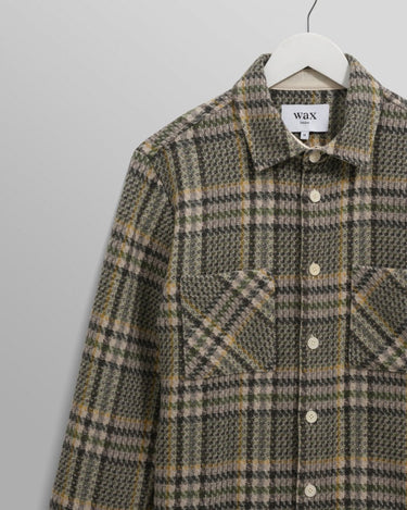 Wax London WHITING OVERSHIRT WOOL BLEND CHECK GREEN - KYOTO - Wax London