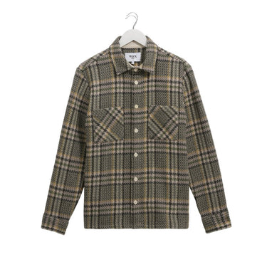 Wax London WHITING OVERSHIRT WOOL BLEND CHECK GREEN - KYOTO - Wax London