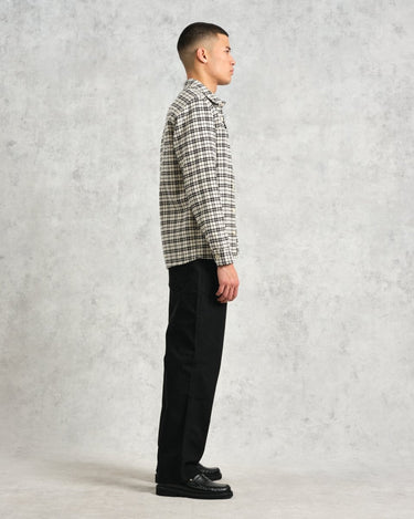 Wax London WHITING OVERSHIRT YARD CHECK BLACK / ECRU - KYOTO - Wax London