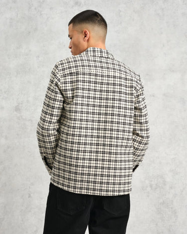 Wax London WHITING OVERSHIRT YARD CHECK BLACK / ECRU - KYOTO - Wax London