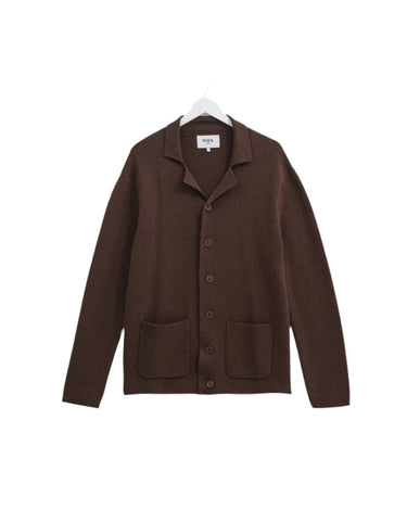 Wax London WIGHTMAN CARDIGAN MILANO BROWN - KYOTO - Wax London