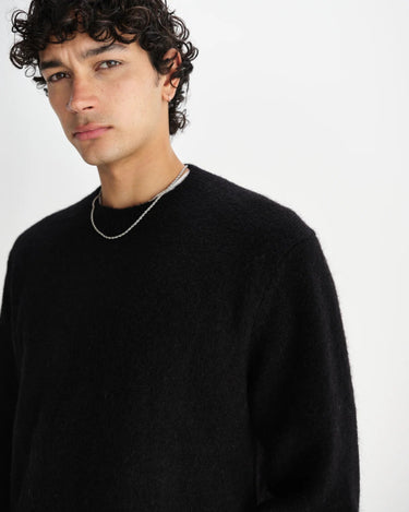 Wax London WILDE CREW BRUSH STRIPE BLACK / DARK MULTI - KYOTO - Wax London