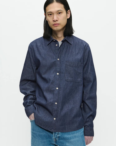 Wood Wood Adrian shirt 25237 Dark blue denim - KYOTO - Wood Wood