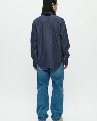 Wood Wood Adrian shirt 25237 Dark blue denim - KYOTO - Wood Wood